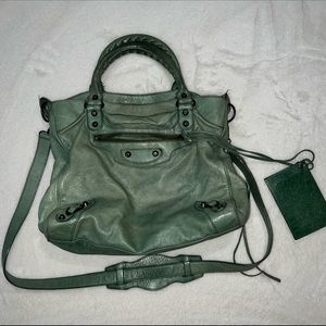 Balenciaga Green Leather Bag